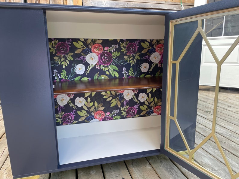 Violet and Gold floral cabinet zdjęcie 5