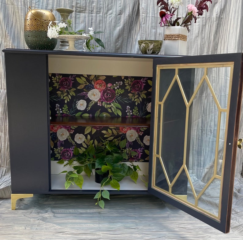 Violet and Gold floral cabinet zdjęcie 2