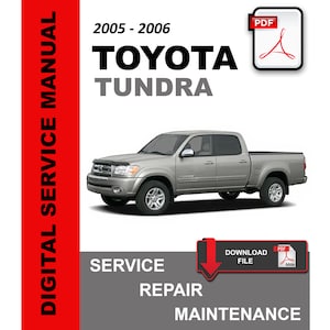 Toyota Tundra 2005 2006 Service Repair Workshop Maintenance Manual + Wiring Manual