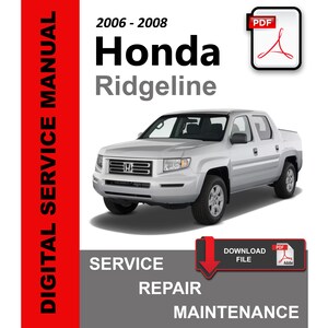 2006 2007 2008 Honda Ridgeline Shop Service Repair Manual - Foto 9