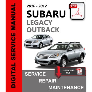 Subaru Legacy & Outback 2010 2011 2012 Service Reparatie Werkplaats Onderhoudshandleiding