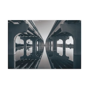 Jacksonville Fl / Black & White on Canvas / Canvas Wall Decor / Black and White Wall Art / Bridge Wall Decor