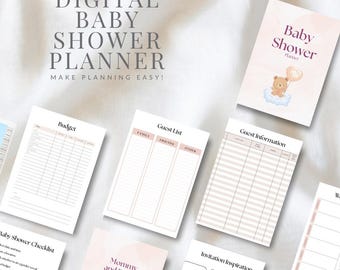 Printable Baby Shower Planner: Checklist, Budget, Guest List (PDF Download)