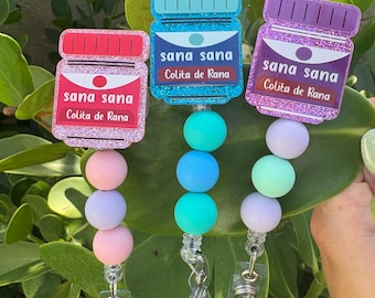 Sana Sana Colita de Rana Badge Reel: Playful Medical ID Holder