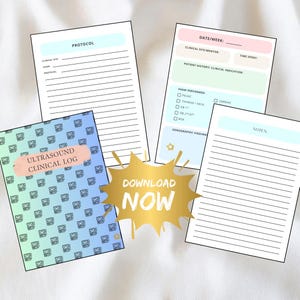 Ultrasound log book Ultrasound clinical log book Digital log Printable log book Ultrasound student clinical book Sonography student clinical