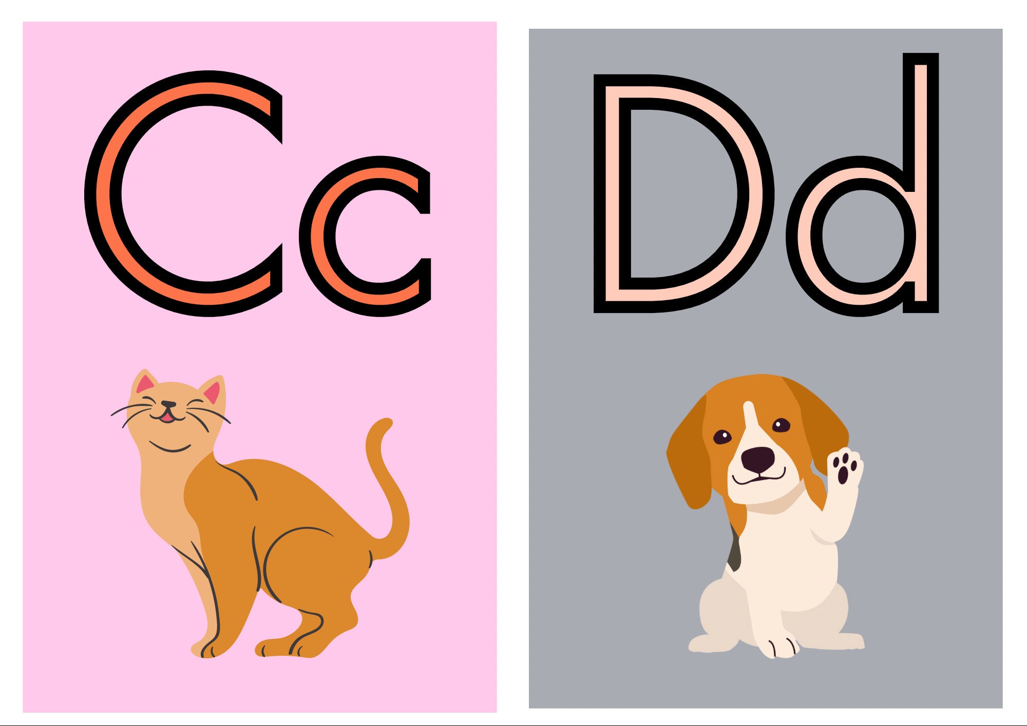 Printable ABC Flashcards With Pictures Etsy