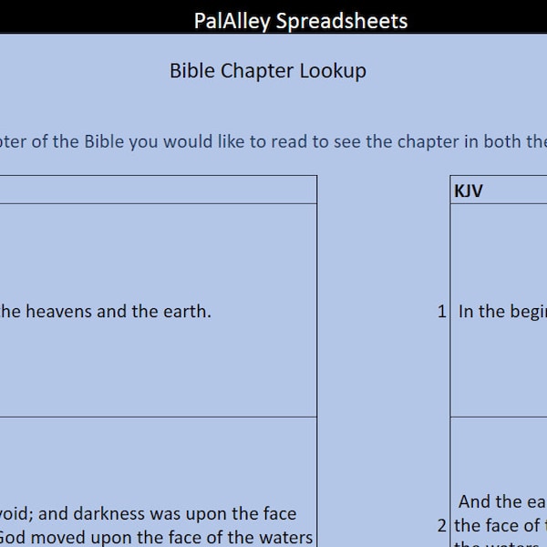 Bible Spreadsheet Google Sheet