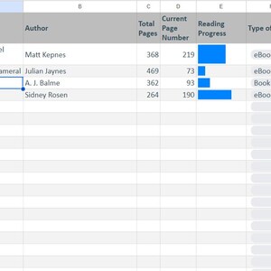 Book Tracker Google Sheet