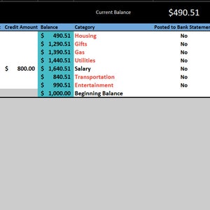 Check Register with Reports Excel Spreadsheet