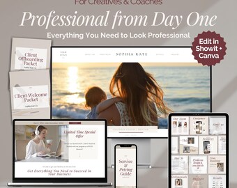 Business Template Bundle Website Design Kit Templates Digital Marketing Canva Templates Showit Website Template Professional Branding Kit