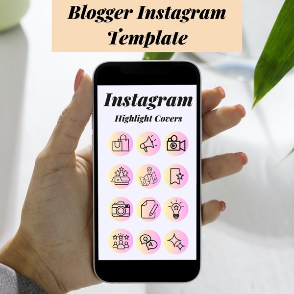 Blogger Instagram Template Canva Highlight Cover Instagram Pink Social Media Icon Template Podcast Instagram Template Reel Cover Widget Icon