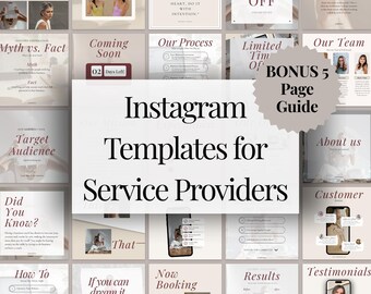 Instagram Canva Template Pack Business Post Design Social Media Content Pack for Entrepreneur Content Creator Brand Guide Template Bundle