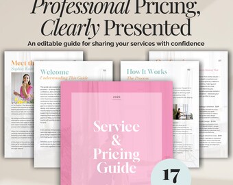 Service Pricing Template Business Guide Canva Design Digital Download Brochure Customizable Price Catalog Professional Package Designer