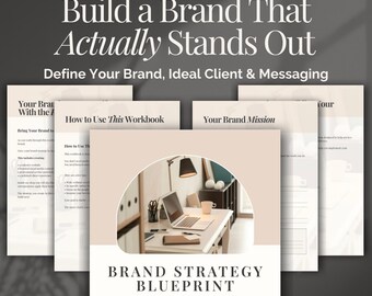 Brand Strategy Workbook Digital Template Bundle Includes Brand Foundations Business Messaging Guide Worksheets Client Clarity Marketing Plan