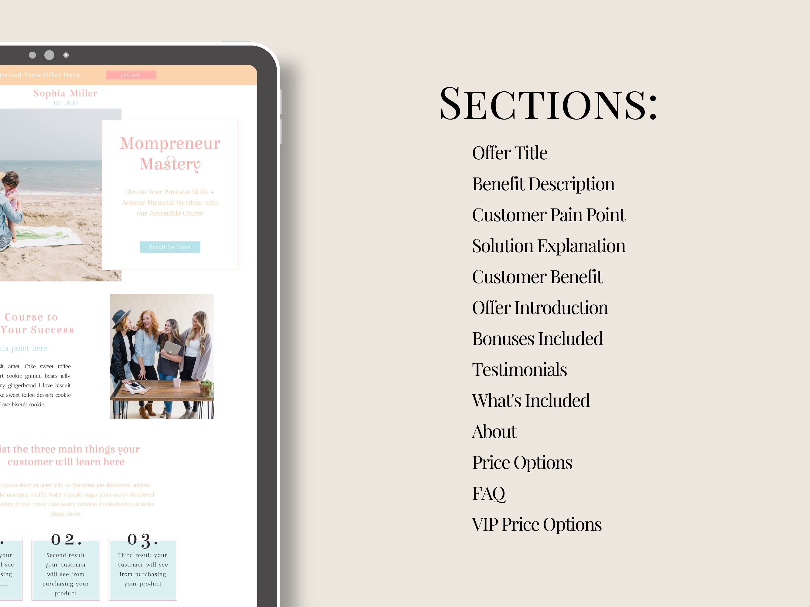 Showit Sales Page Template Showit Landing Page Template Etsy Showit Sales Page Template Showit Landing Page Template Etsy