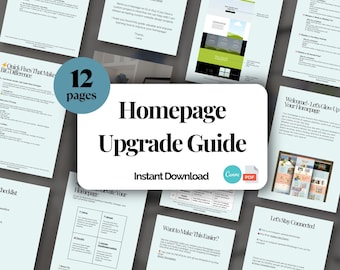 Homepage Audit Workbook Template Download Digital Guide Business Owner Website Checklist Template Canva Resource Quick Tips Optimization