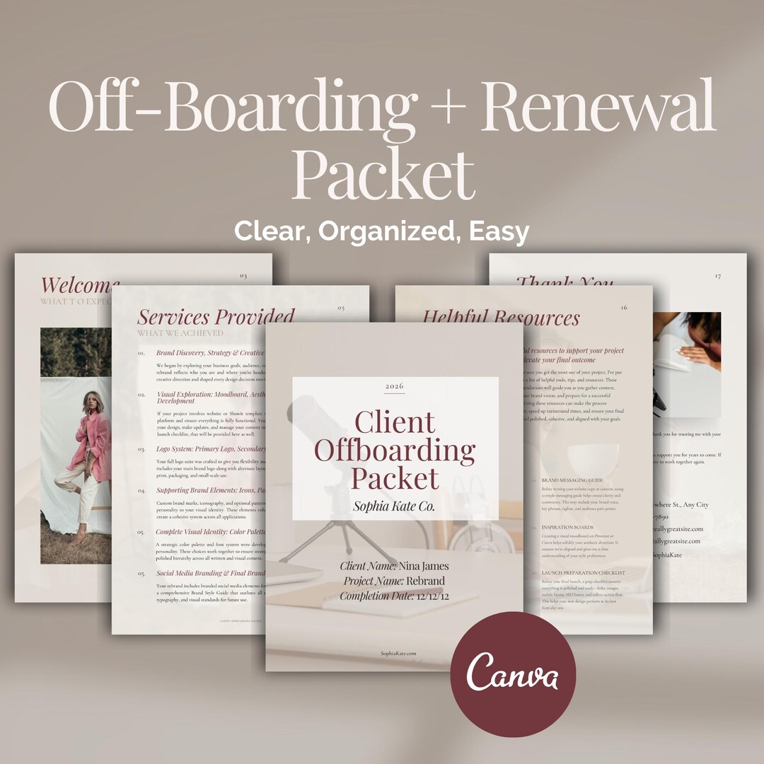 Client Offboarding Template Canva Business Management Tool Digital ...