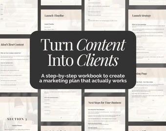 Content Planner for Small Business Content Strategy Workbook Social Media Planner Content Calendar Marketing Plan Guide Service Provider