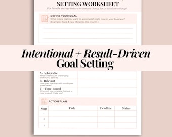 Entrepreneur Goal Template Business Planning Smart Goal Planner Digital Template Fillable Goal Worksheet Editable Canva Goal Tracker