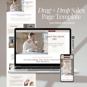 Showit Website Design Business Template Sales Page Conversion Focused Digital Storefront Modern Look Professional Website Marketing Template