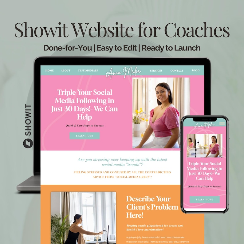 Coach Website Template Showit Design Consultant Business Theme ...