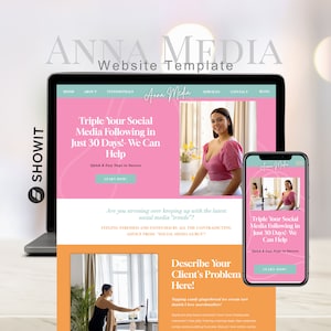 Customizable Showit Coaching Website Template Professional Coaching Business Template for Social Media Coach Portfolio Vibrant Web Design