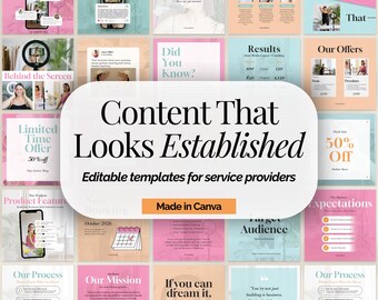 Instagram Template Square Social Graphic Design Digital Download Business Post Content Creator Marketing Tool Pink Aesthetic Brand Kit Coach