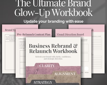 Digital Brand Workbook Template Canva Branding Kit Business Rebrand Strategy Guide Entrepreneur Planning Content Planner Audit Worksheet