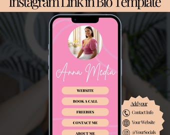 Instagram Bio Template Design Inspiration Social Media Landing Page Layout Design Business Profile Link Template Digital Download Marketing