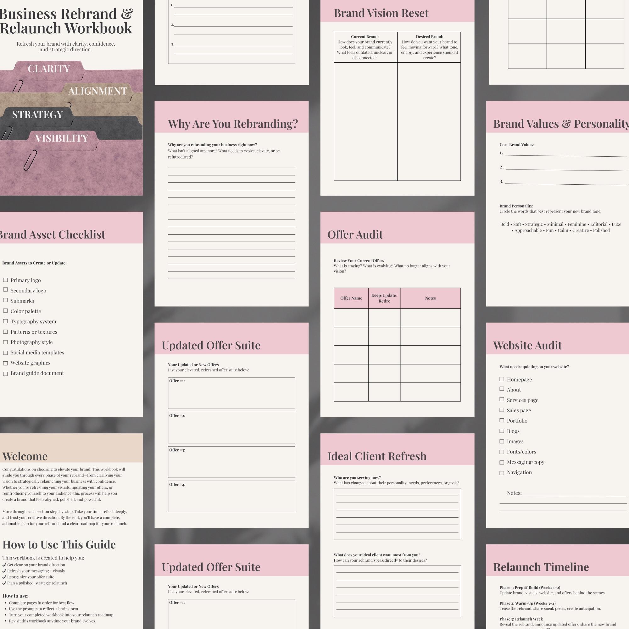 Digital Brand Workbook Template Canva Branding Kit Business Rebrand ...