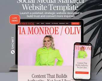 Showit Website Template Social Media Manager Portfolio Marketing Consultants Content Strategists Digital Marketing Agency Creative Studios