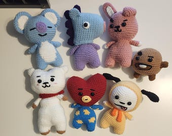 Crochet BT21 Amigurumi Plush Keychains (Physical Product)