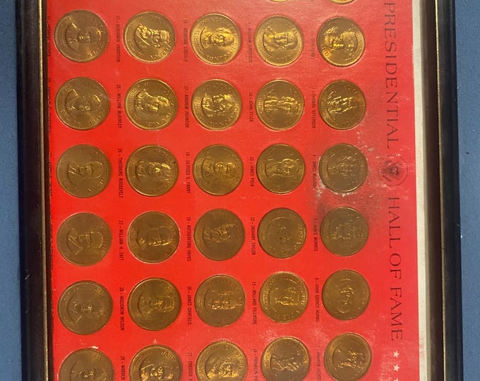 1968 Presidential Hall of Fame Coin Set From Franklin Mint 35 Coins ...