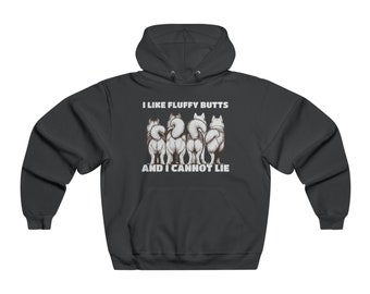 Sweat à capuche Husky Lover pour homme - « J'aime les fesses duveteuses et je ne sais pas mentir »