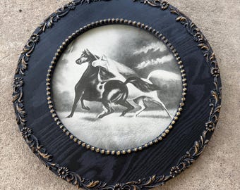 Antique Horse Print No. 601 – L.M. Johnson, Chicago – Original Frame - Copyright 1900