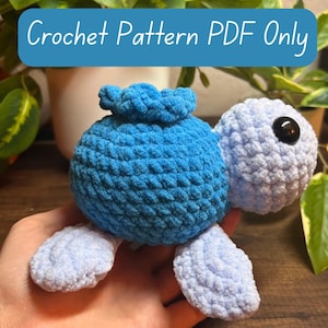 Patrón de crochet de tortuga de arándanos de costura baja - SOLO PDF