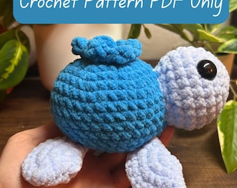 Blueberry Turtle Low-Sew Crochet Pattern- PDF ONLY