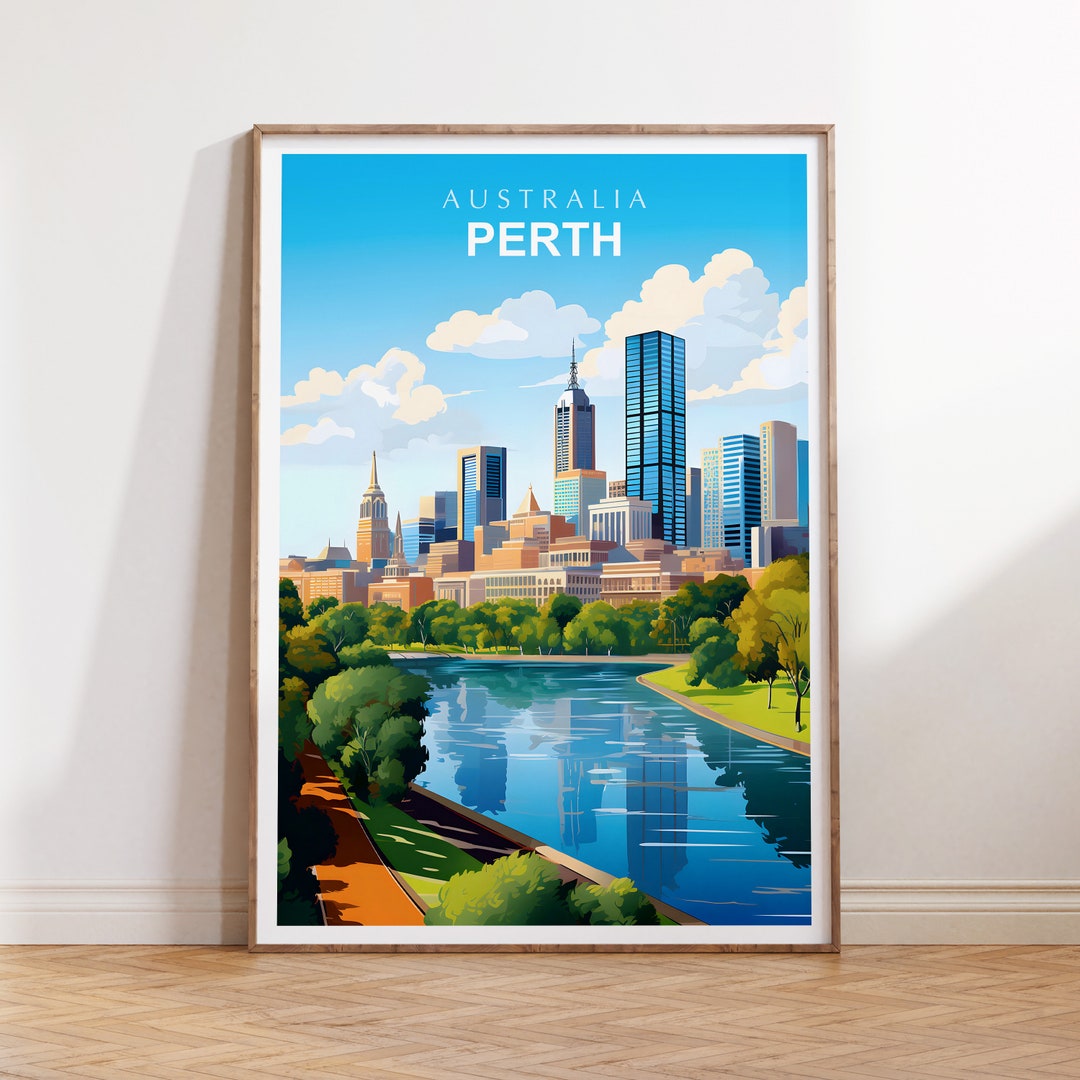Perth Travel Print, Perth Wall Art, Perth Artwork, Perth Poster Print, Perth Australia Wall