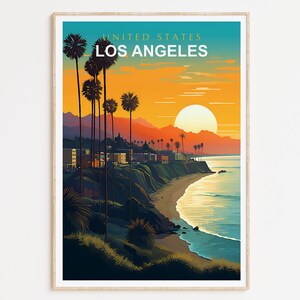 Los Angeles Poster, LA Travel Poster, California Travel Print Wall Art, Wall art LA, Los Angeles Print, California Home Decor, Gift idea