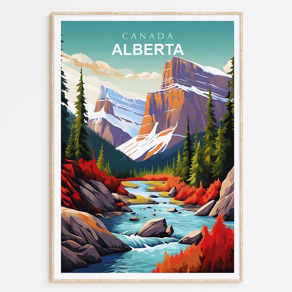 Alberta Poster Print, Canada Print, Alberta Wall Art,  Alberta Decor, Alberta Artwork, Home Decor, Gift idea, Birthday Gift, Canadian Gifts