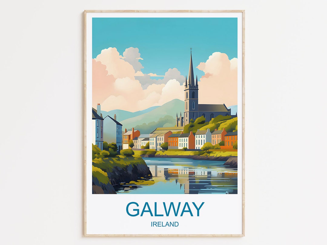 Galway Poster Print, Galway Travel Poster, Irland Galway, Galway
