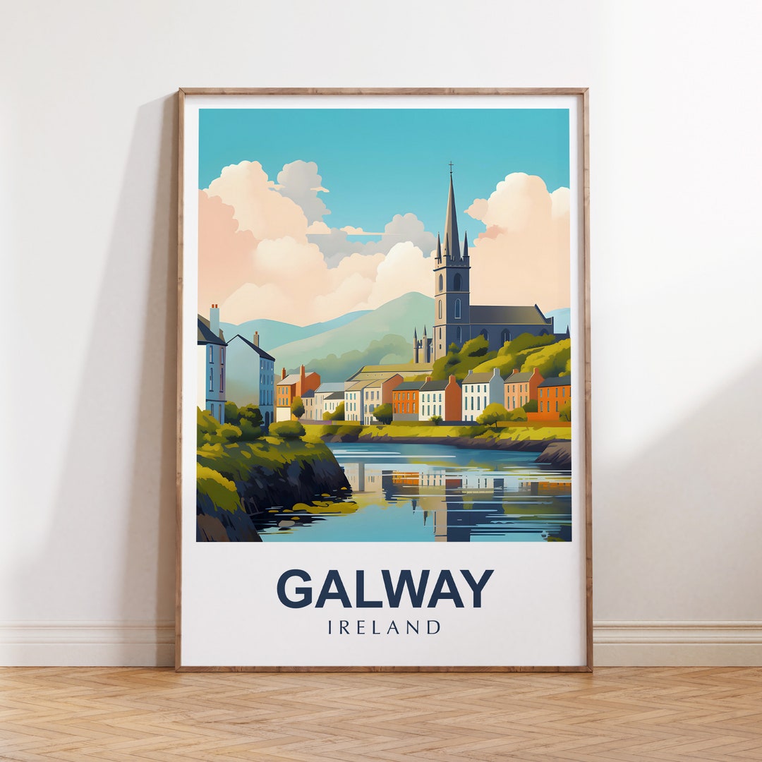 Galway Poster Print, Galway Reise Poster, Irland Galway, Galway
