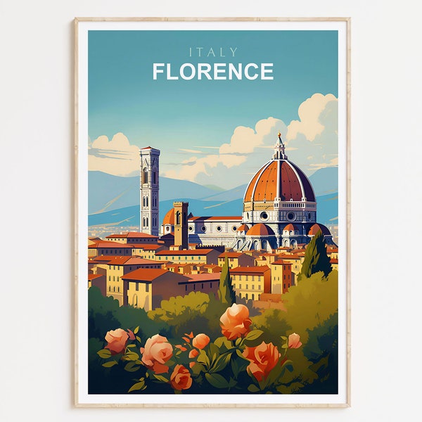 Florence Print, Florence Travel Poster, Italy Travel Print Wall Art, Wall art Florence, Home Decor, Gift idea, Wedding Gift, Italy gifts