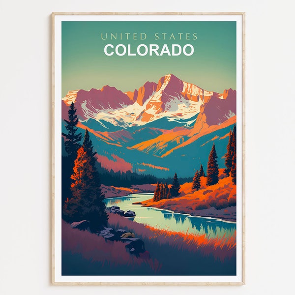 Stampa Colorado, Poster di viaggio Colorado, Arte della parete Stati Uniti, Colorado USA, Stampa di viaggio, Arredamento per la casa, Idea regalo, Regalo di anniversario