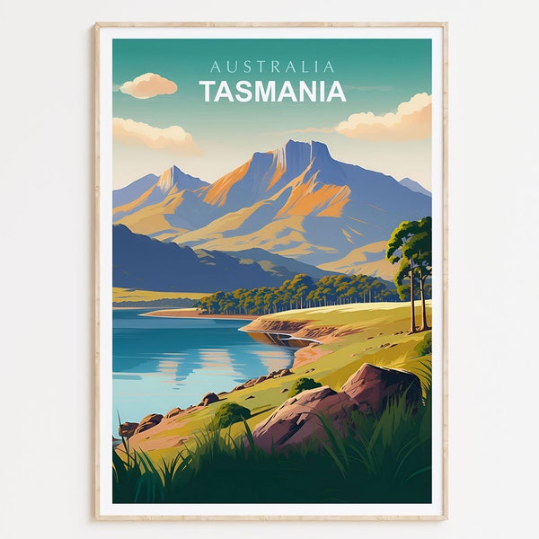 Tasmania Poster, Travel Poster, Tasmania Travel Print Wall Art, Wall art Australia, Tasmania Australia Poster, Home Decor, Gift idea