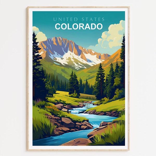 Stampa di viaggio Colorado, Wall Art Colorado, poster di viaggio Colorado, stampa USA, decorazioni per la casa, idea regalo, regalo di anniversario, regali di Natale