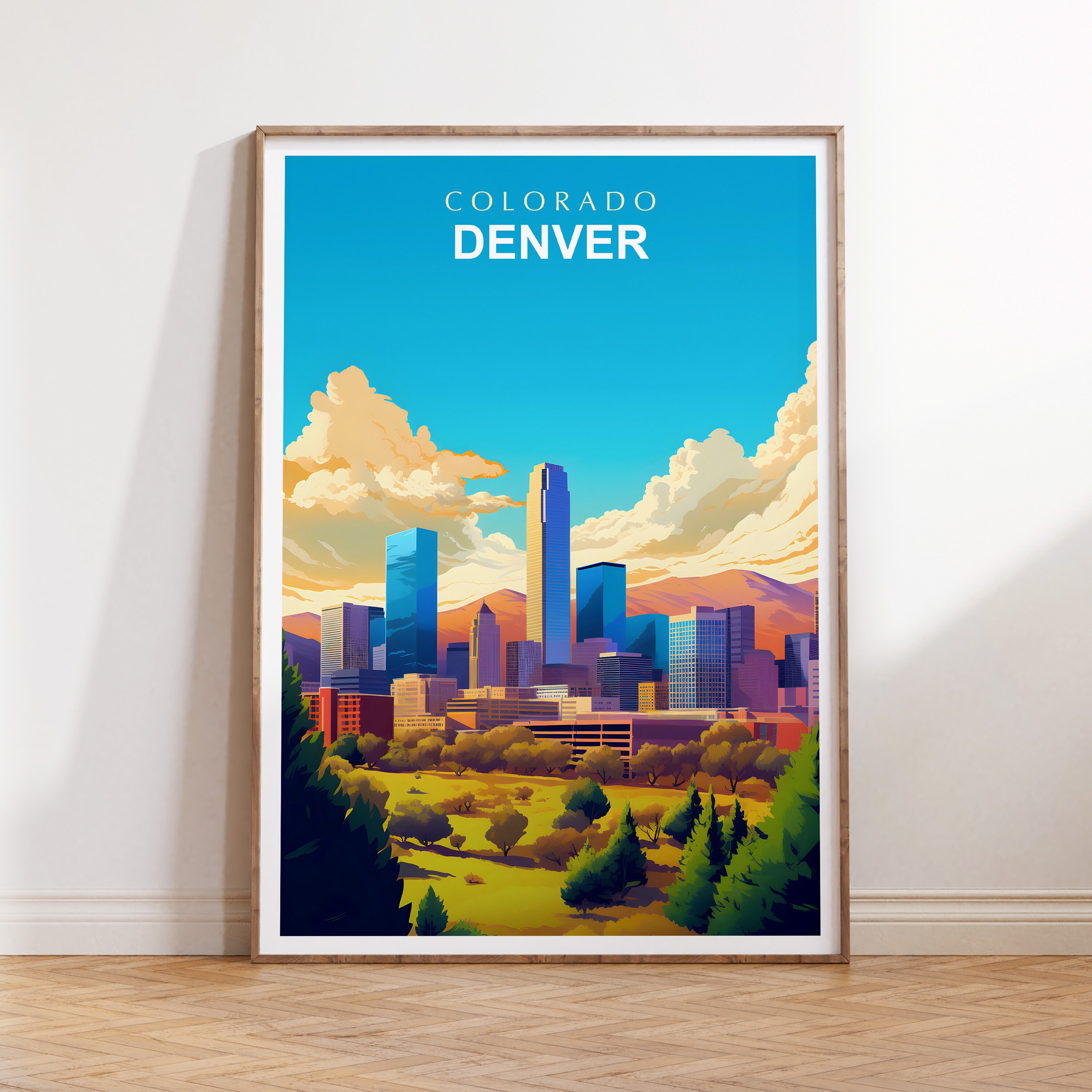 Denver Colorado City Travel Print Denver Colorado Travel Etsy UK