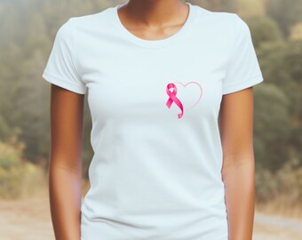 Elegant Heart and Ribbon, Hope Love Cure, Breast Cancer Tee Shirt