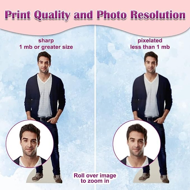 Custom Life Size Cardboard Cutout Personalized High Resolution Stand Up Custom Cutout Perfect for Wedding & Birthday, 1ft to 6ft image 5