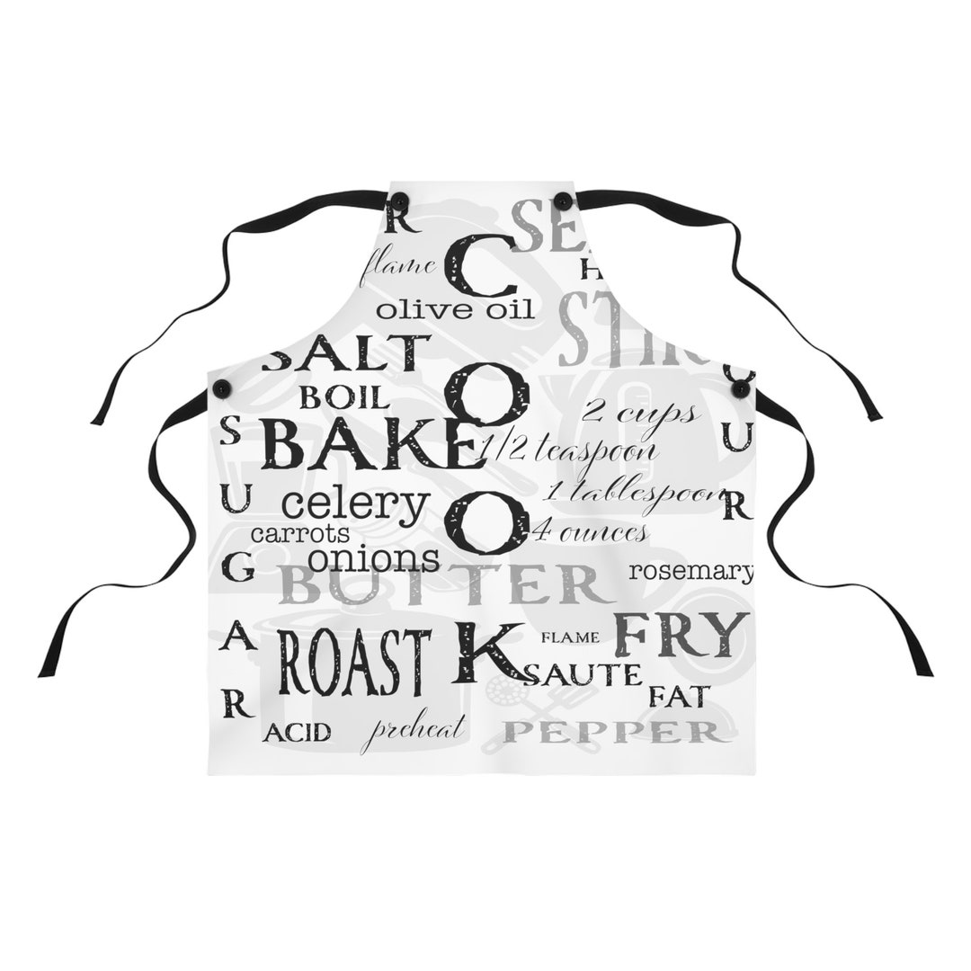 The COOK Apron, Wordy Apron, Kitchen Apron, Ingredients Apron Etsy